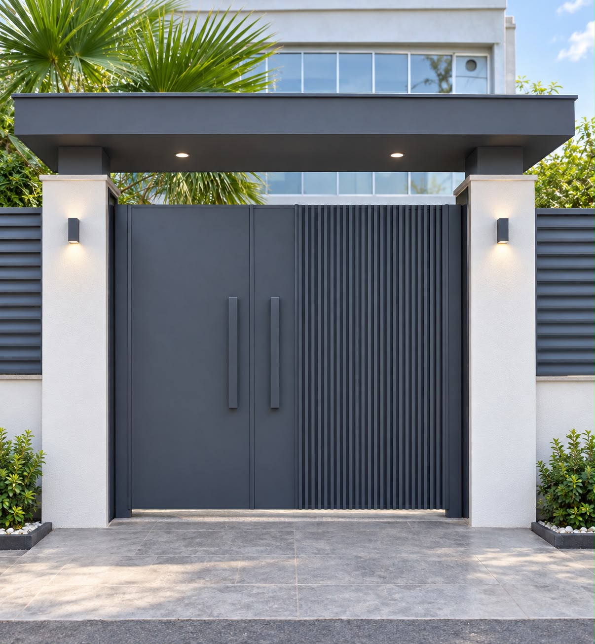 Samsun Otomatik Demir Kapı İmalatçısı Modern Villa Kapısı Öztürk Metal
